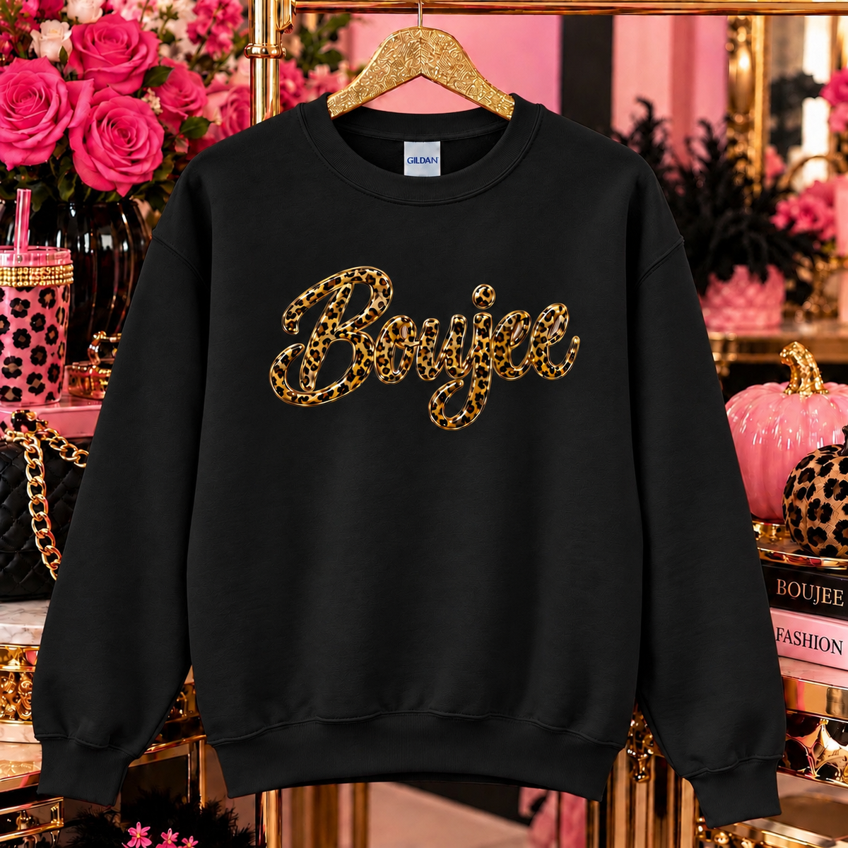 Boujee Leopard Print Crewneck