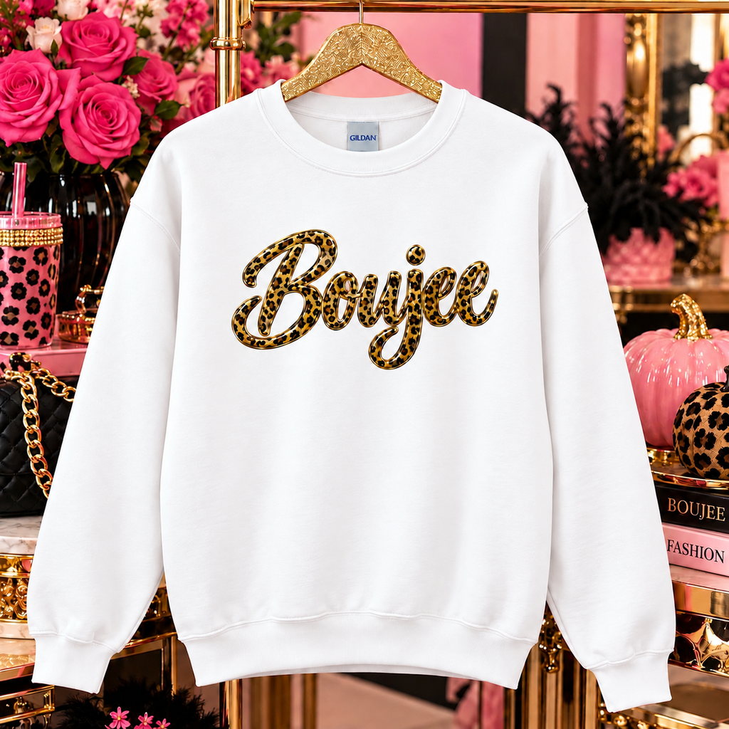 Boujee Leopard Print Crewneck