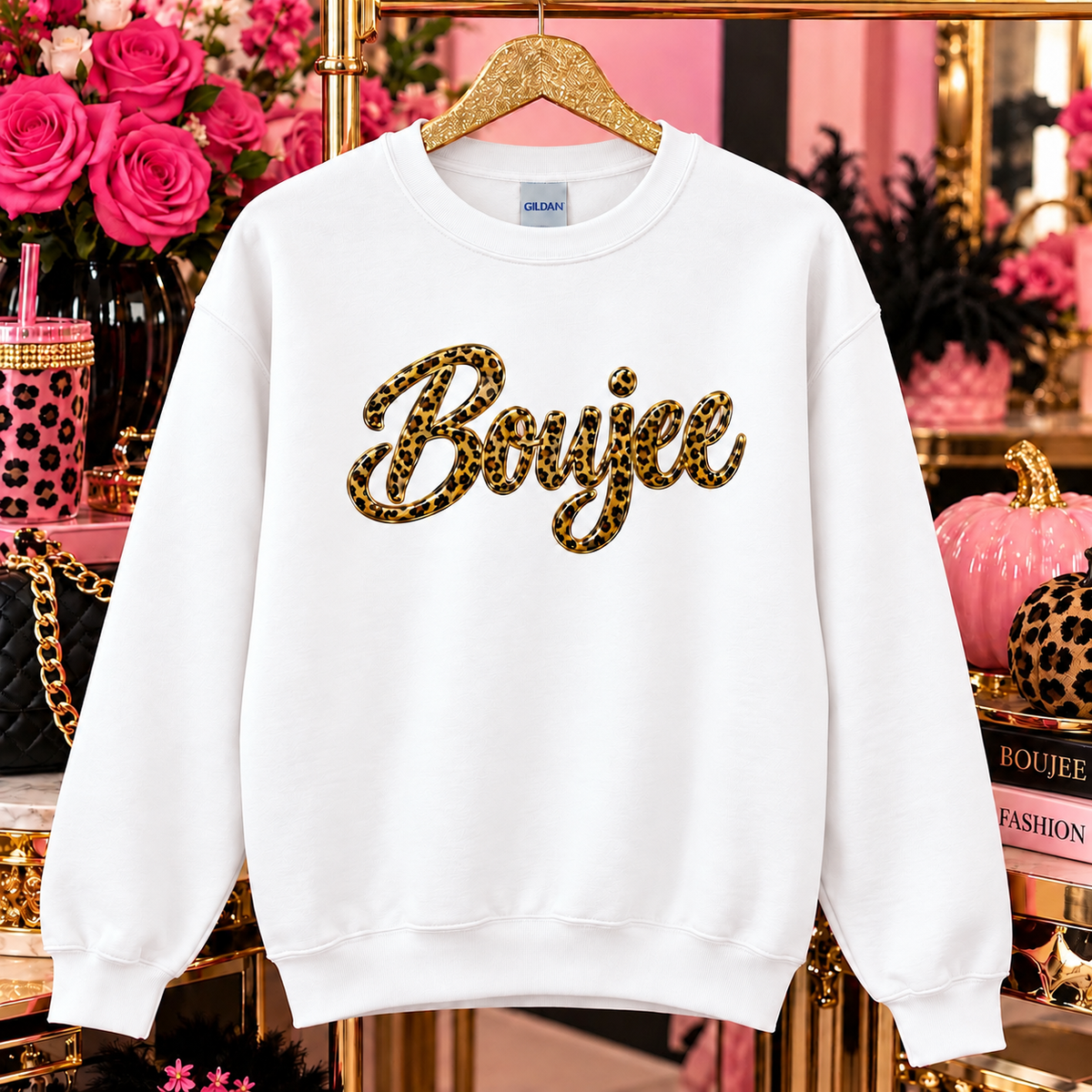 Boujee Leopard Print Crewneck