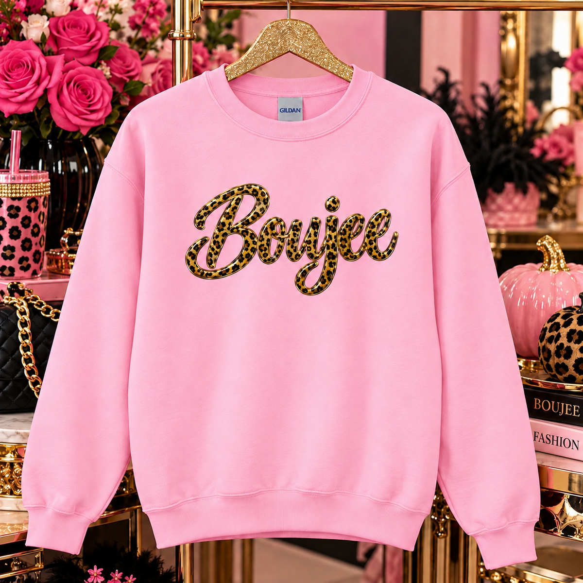 Boujee Leopard Print Crewneck